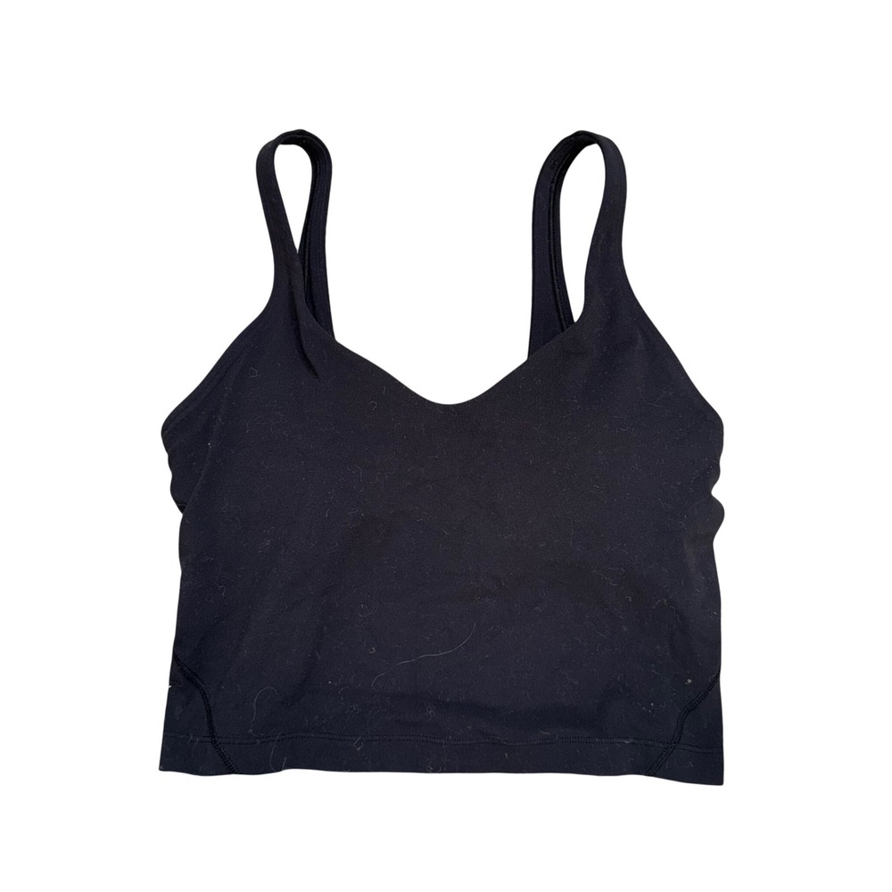 Lululemon Align Tank Top Women 4 Black Excellent Nulu Cropped Yoga Camisole